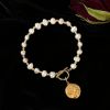 18K Genuine Gold Baroque Pearl Bracelet Women's Simple Cool Style Jewellery Baroque Pearl Bracelet Women's Simple Cool Style Jewellery