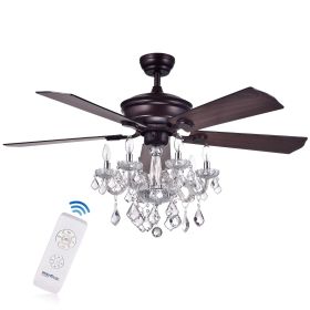 Warehouse of Tiffany Havorand 52-inch 5-blade Ceiling Fan with Crystal Chandelier