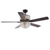 Laure Crystal 6-light Crystal 5-blade 52-inch Ceiling Fan