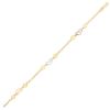 14k Tri-Color Gold Anklet with Multi Color Heart Stations