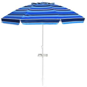 7.2 Feet Portable Outdoor Beach Umbrella with Sand Anchor and Tilt Mechanism