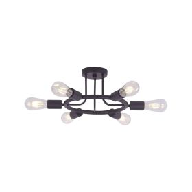 6 Light Modern Sputnik Lights Semi Flush Mount Ceiling Light Oil-Rubbed Bronze Finished