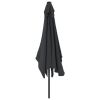 Outdoor Parasol with Metal Pole 118"x78.7" Black