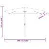 Outdoor Parasol with Metal Pole 118"x78.7" Black