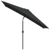 Outdoor Parasol with Metal Pole 118"x78.7" Black