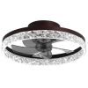 Low Profile Ceiling Fan with Light and Remote Control, Dimmable LED Ceiling Fan, 6 Speeds, Timing Reversible Blades, Brown, 20"