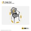 Cast Aluminum Patio Dining Chair 4PCS With Black Frame and Cushions In Random Colors