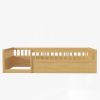 Twin Floor Bed Frame with Fence, Wood Kids Floor Beds Frame for Bedroom Playroom,Natural(Expect arrive date Jun. 21st)