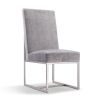Manhattan Comfort Element Grey Velvet Dining Chair
