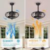 18.1" Caged Ceiling Fan with Remote Control,Timer, 3 Speeds Indoor Ceiling Fan for Farmhouse, Bedroom Living Room(No include Bulbs)