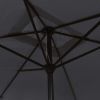 Outdoor Parasol with Metal Pole 118"x78.7" Black