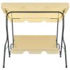 Garden Swing Bench Cream White 66.9"x43.3"x60.2"