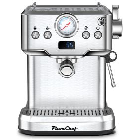 20 Bar Professional Espresso Machine With Milk Frother, Single & Double Shot, ESE Pod Compatible, Visual Display Of Pressure, Removable Water Tan (Option: KFJ9818)