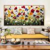 Hand Painted Oil Paintings Hand Painted Wall Art Abstract Colorful Flowers Living Room Hallway Bedroom Luxurious Decorative Painting