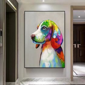 Oil Painting Handmade Hand Painted Wall Art Pop Cartoon Lion Animal Home Entryway Living Room Bedroom Luxurious Decoration Painting (size: 100X150cm)