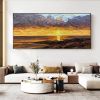 Handmade Oil Painting Original Abstract Sunset Coast Oil Painting Hand Painted Large Color Landscape Seascape Painting Modern Living Room Wall Art
