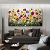 Hand Painted Oil Paintings Hand Painted Wall Art Abstract Colorful Flowers Living Room Hallway Bedroom Luxurious Decorative Painting