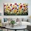 Hand Painted Oil Paintings Hand Painted Wall Art Abstract Colorful Flowers Living Room Hallway Bedroom Luxurious Decorative Painting