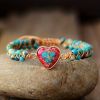 Hot Selling Bracelet Red Imperial Stone Bracelet Peach Heart Love Hand String Braided Bracelet.