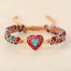 Hot Selling Bracelet Red Imperial Stone Bracelet Peach Heart Love Hand String Braided Bracelet.